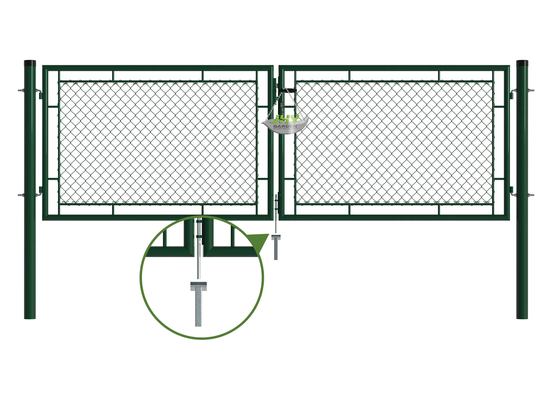 Chain Link Fence Garden Gate 3000×1000mm stopper.webp1