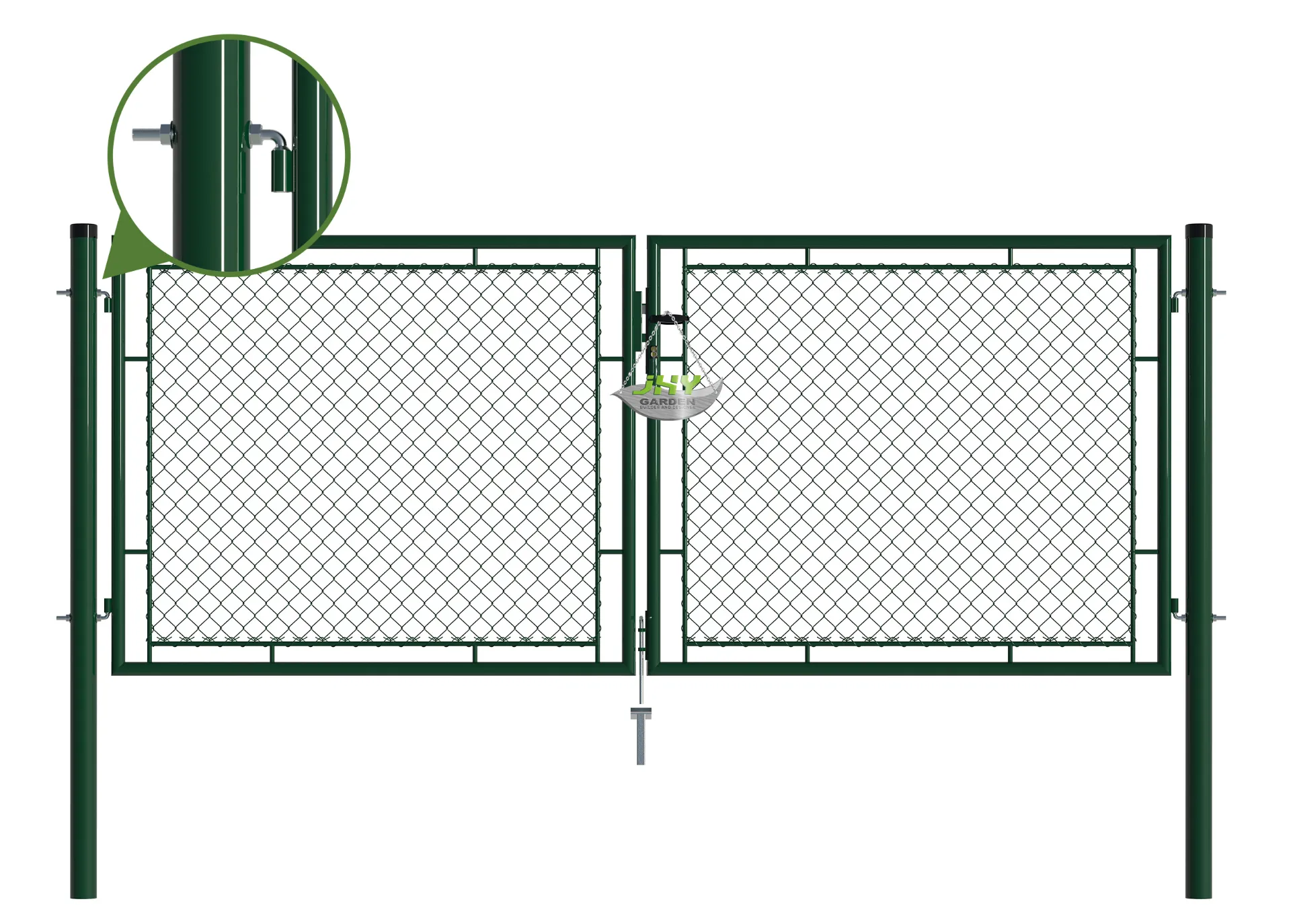 Chain Link Fence Garden Gate 3000×1250mm hinge.webp1