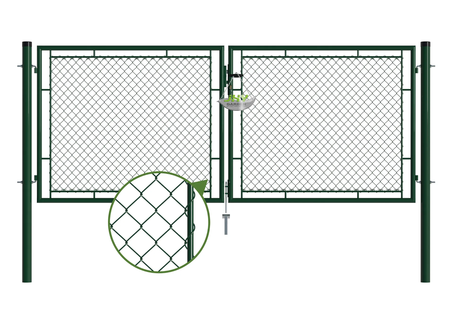 Chain Link Fence Garden Gate 3000×1250mm mesh.webp1
