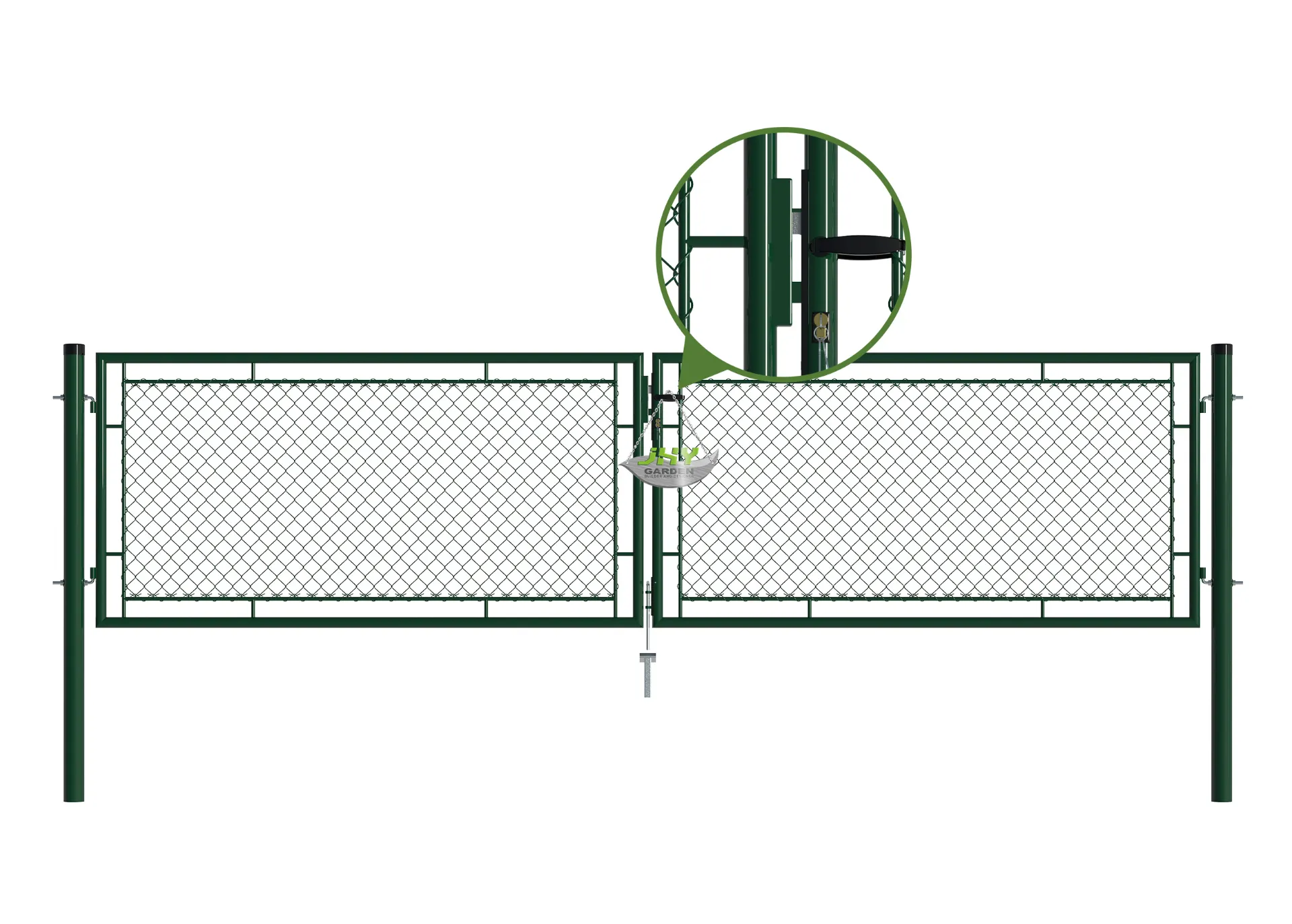 Chain Link Fence Garden Gate 4000×1000mm lock.webp1