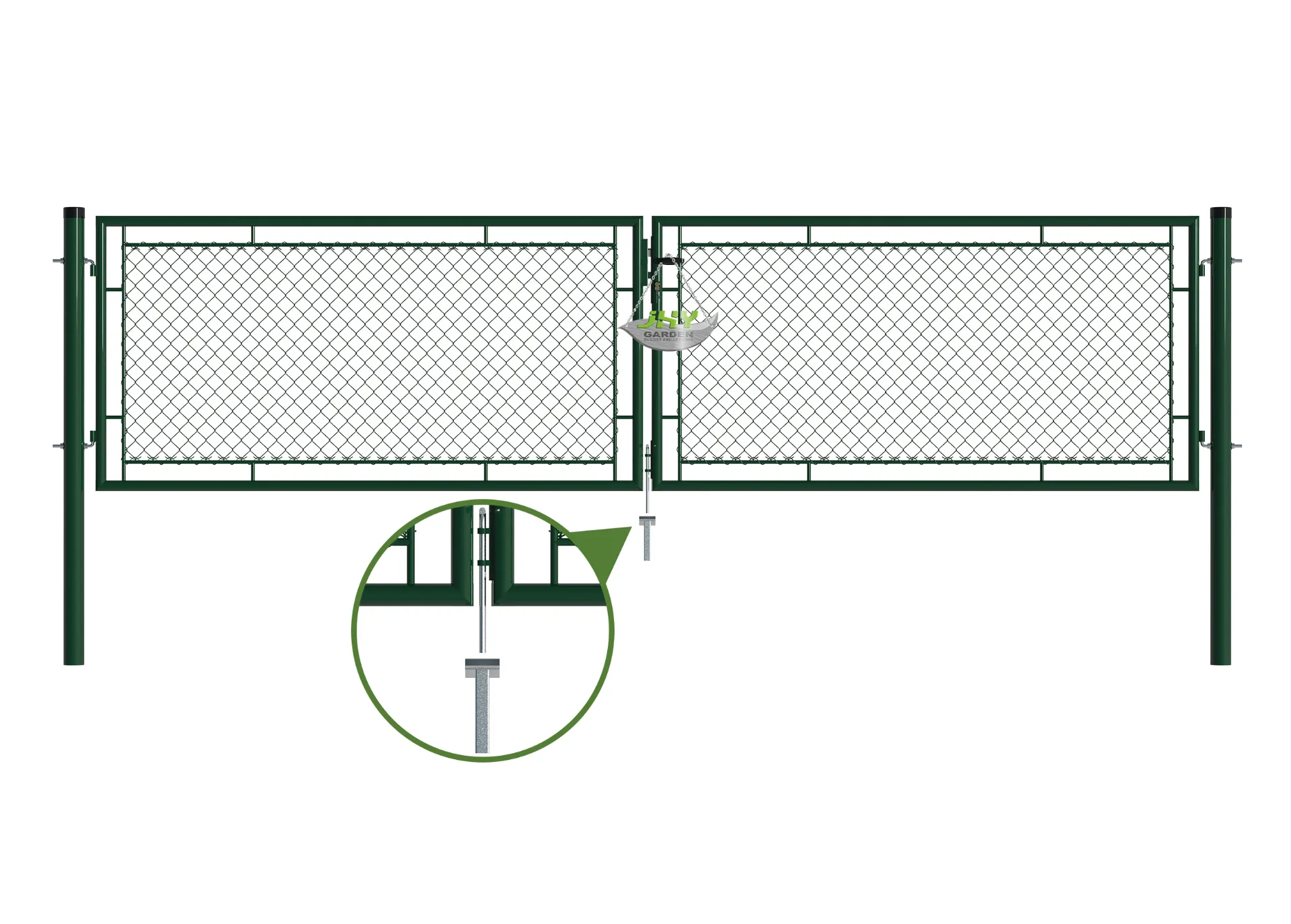 Chain Link Fence Garden Gate 4000×1000mm stopper.webp1
