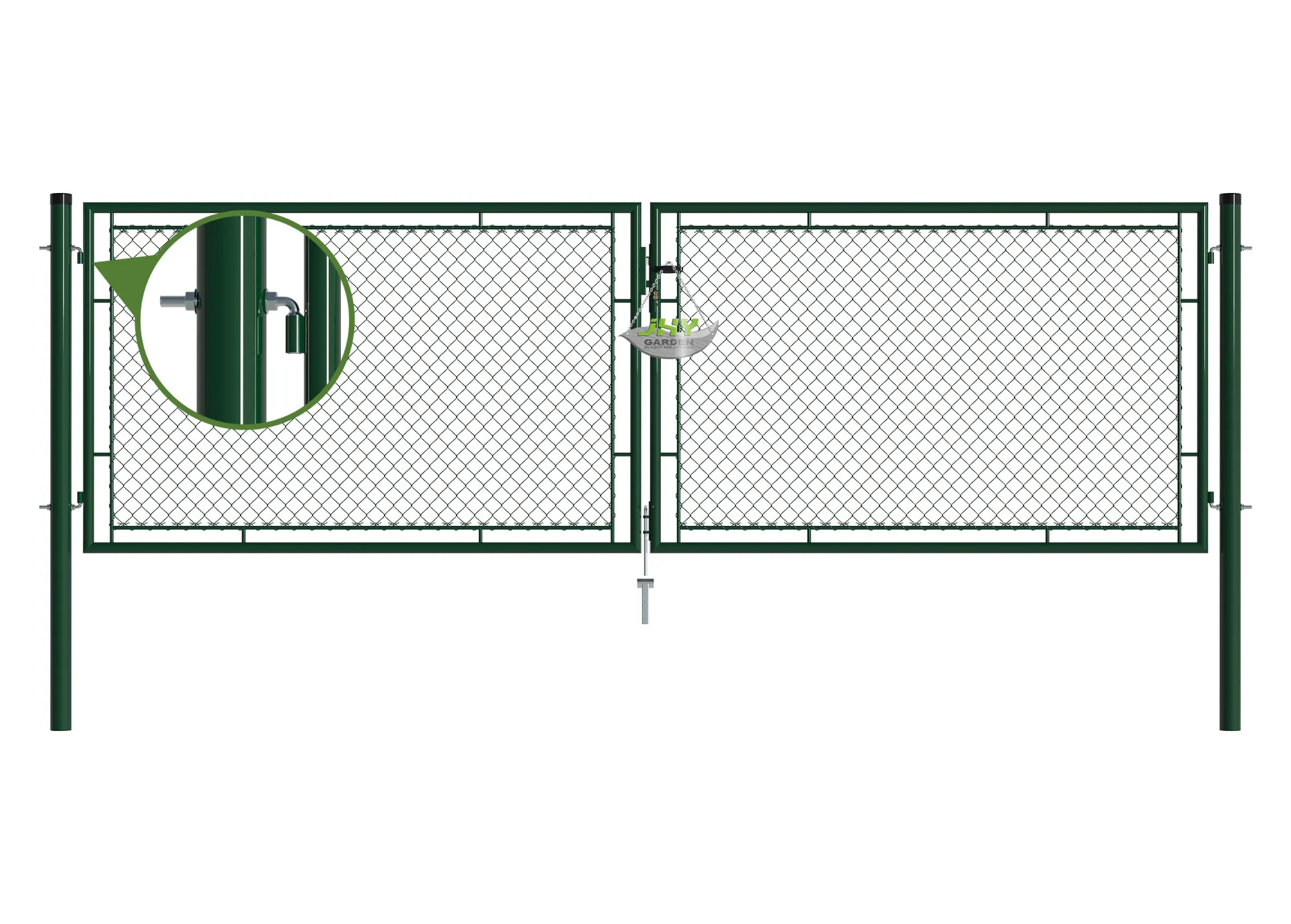 Chain Link Fence Garden Gate 4000×1250mm hinge.webp1