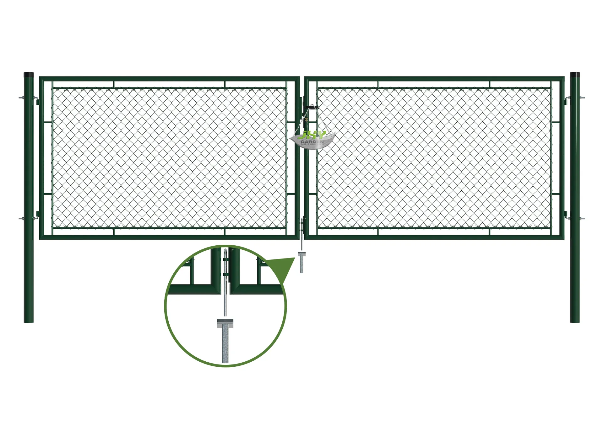 Chain Link Fence Garden Gate 4000×1250mm stopper.webp1