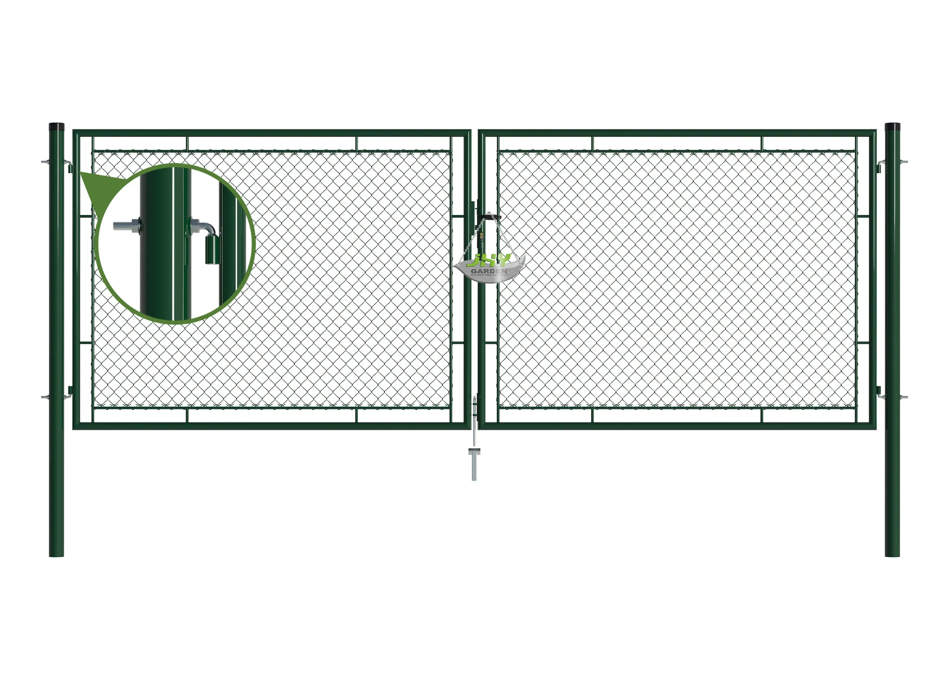 Chain Link Fence Garden Gate 4000×1500mm hinge.webp1