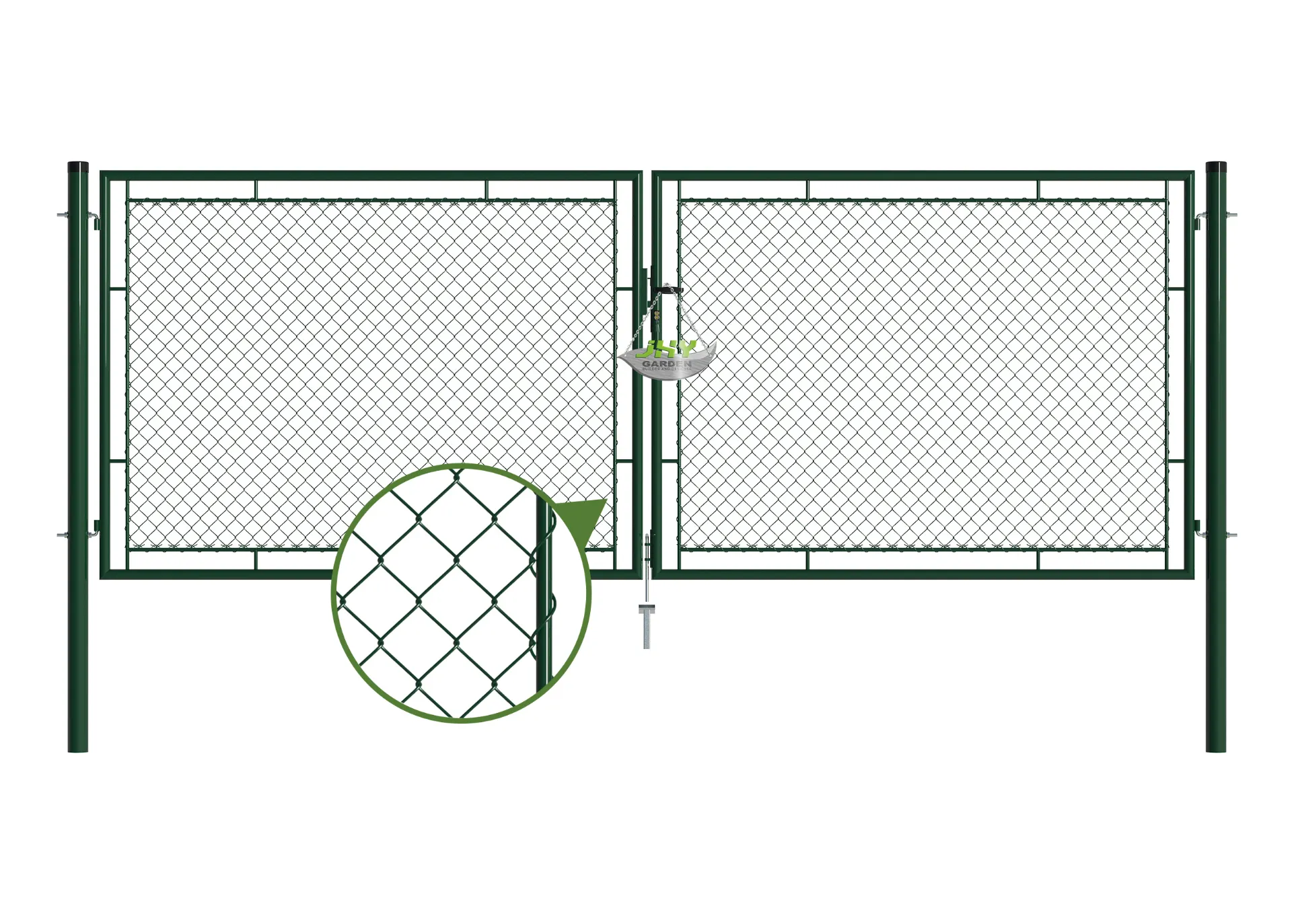 Chain Link Fence Garden Gate 4000×1500mm mesh.webp1