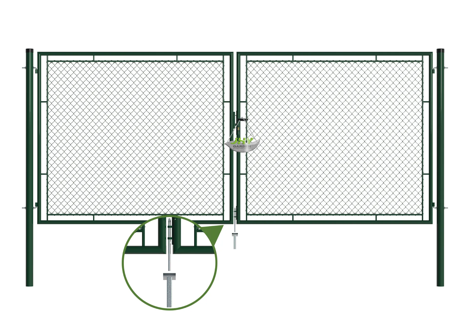Chain Link Fence Garden Gate 4000×1750mm stopper.webp1