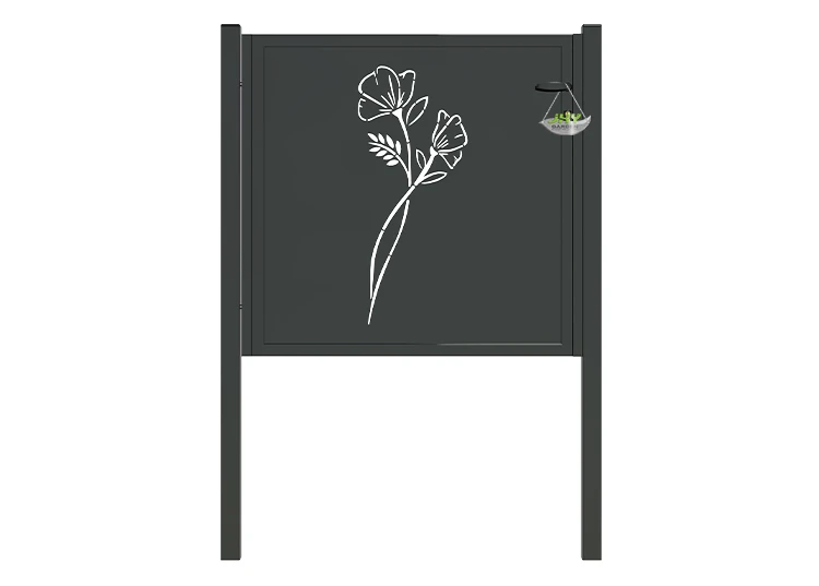 CNC IRON GATE OASIS WIDTH 100CM & HEIGHT 100CM BLACK SQUARE POST & FRAME