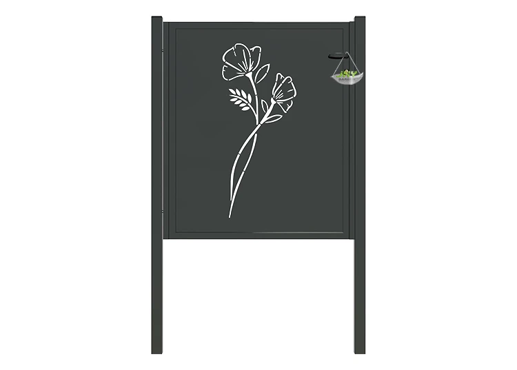 CNC IRON GATE OASIS WIDTH 100CM & HEIGHT 120CM BLACK  SQUARE POST & FRAME