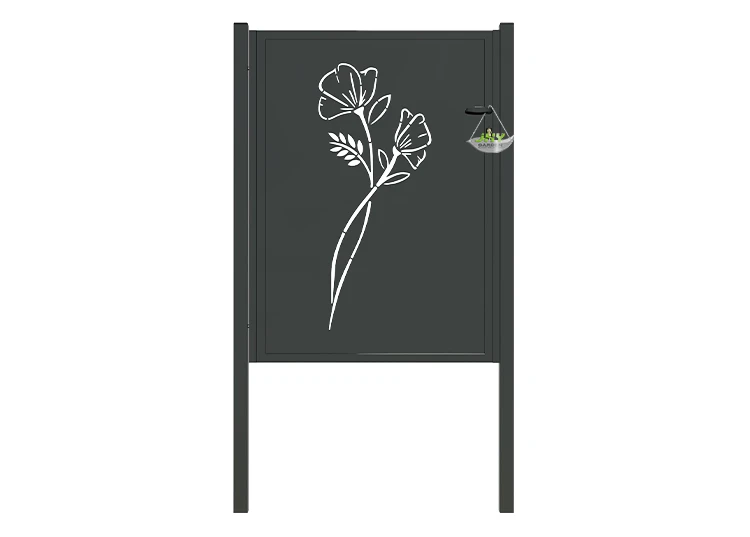 CNC IRON GATE OASIS WIDTH 100CM & HEIGHT 140CM BLACK  SQUARE POST & FRAME