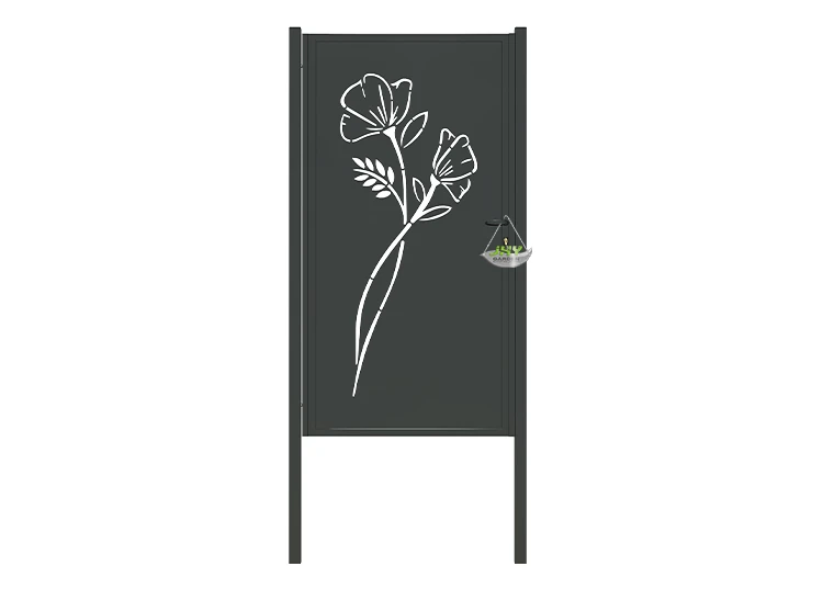 CNC IRON GATE OASIS WIDTH 100CM & HEIGHT 200CM BLACK  SQUARE POST & FRAME