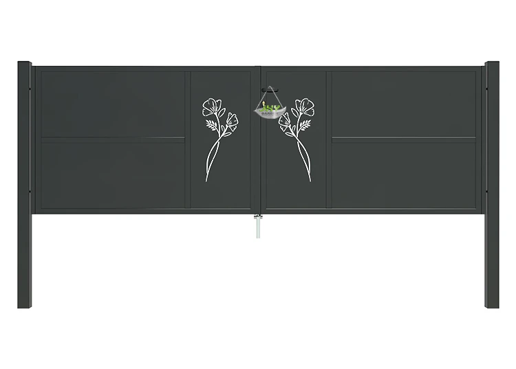 CNC IRON GATE OASIS WIDTH 300CM & HEIGHT 100CM BLACK  SQUARE POST & FRAME