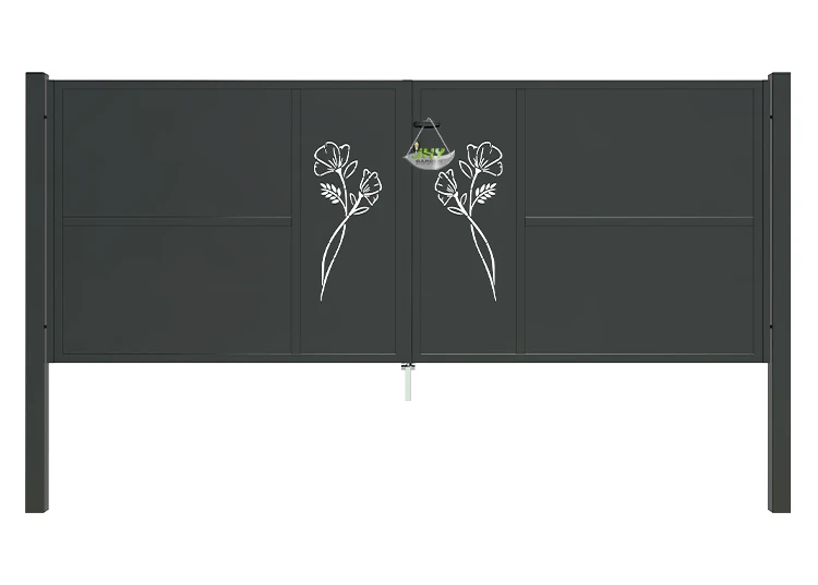 CNC IRON GATE OASIS WIDTH 300CM & HEIGHT 120CM BLACK  SQUARE POST & FRAME