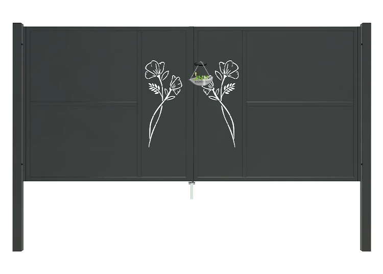 CNC IRON GATE OASIS WIDTH 300CM & HEIGHT 140CM BLACK  SQUARE POST & FRAME