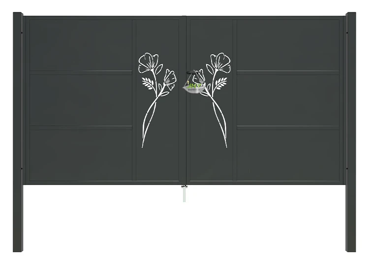 CNC IRON GATE OASIS WIDTH 300CM & HEIGHT 160CM BLACK  SQUARE POST & FRAME