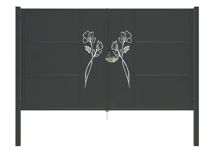 CNC IRON GATE OASIS WIDTH 300CM & HEIGHT 180CM BLACK  SQUARE POST & FRAME