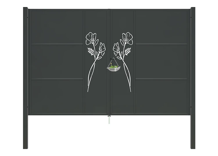 CNC IRON GATE OASIS WIDTH 300CM & HEIGHT 200CM BLACK  SQUARE POST & FRAME