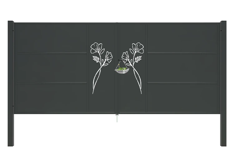 CNC IRON GATE OASIS WIDTH 400CM & HEIGHT 180CM BLACK  SQUARE POST & FRAME