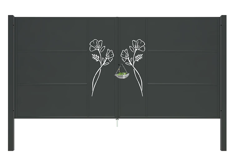 CNC IRON GATE OASIS WIDTH 400CM & HEIGHT 200CM BLACK  SQUARE POST & FRAME