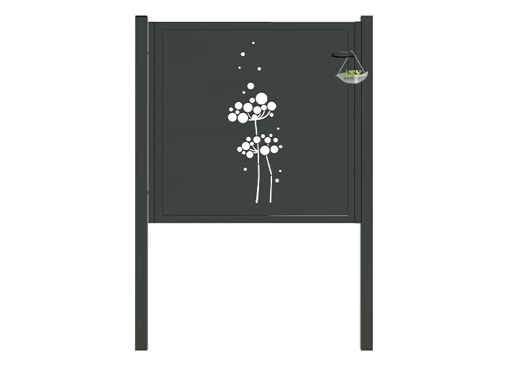 CNC IRON GATES DECENY WIDTH 100CM & HEIGHT 100CM BLACK SQUARE POST & FRAME