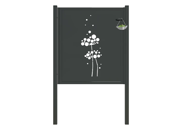 CNC IRON GATES DECENY WIDTH 100CM & HEIGHT 120CM BLACK SQUARE POST & FRAME