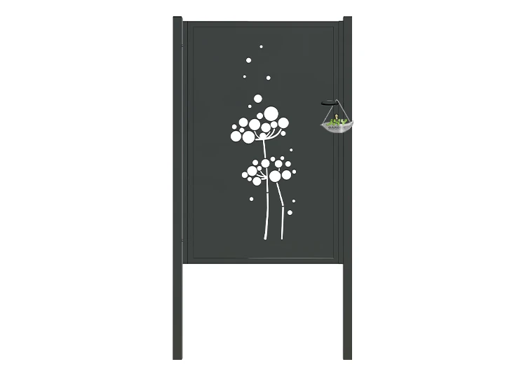 CNC IRON GATES DECENY WIDTH 100CM & HEIGHT 160CM BLACK SQUARE POST & FRAME