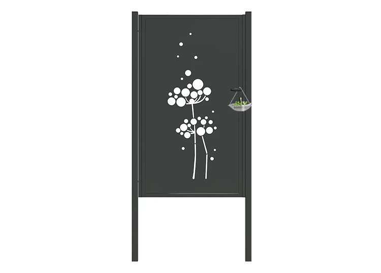 CNC IRON GATES DECENY WIDTH 100CM & HEIGHT 180CM BLACK SQUARE POST & FRAME