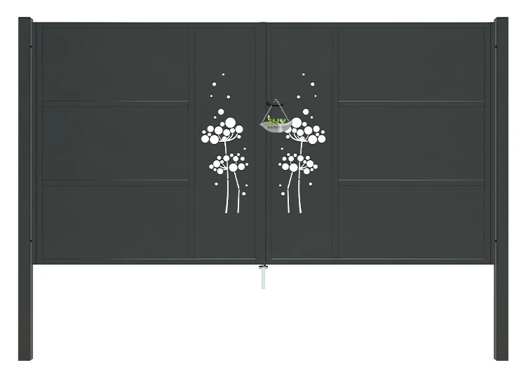 CNC IRON GATES DECENY WIDTH 300CM & HEIGHT 160CM BLACK SQUARE POST & FRAME