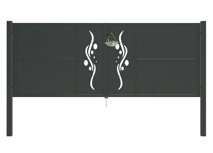 CNC METAL GATE REVERIE WIDTH 300CM & HEIGHT 120CM BLACK SQUARE POST & FRAME