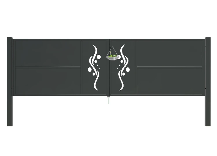 CNC METAL GATE REVERIE WIDTH 400CM & HEIGHT 120CM BLACK SQUARE POST & FRAME