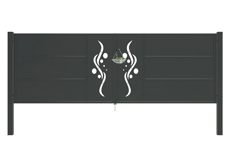 CNC METAL GATE REVERIE WIDTH 400CM & HEIGHT 140CM BLACK SQUARE POST & FRAME