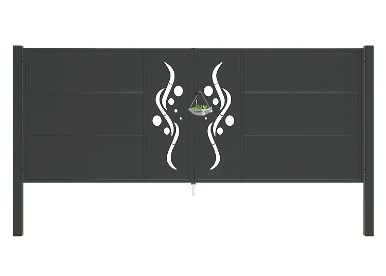 CNC METAL GATE REVERIE WIDTH 400CM & HEIGHT 160CM BLACK SQUARE POST & FRAME