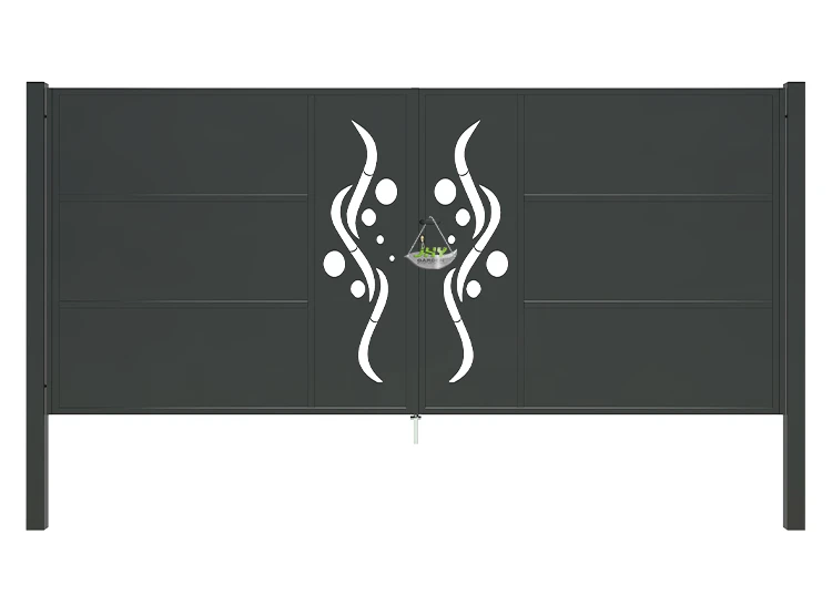 CNC METAL GATE REVERIE WIDTH 400CM & HEIGHT 180CM BLACK SQUARE POST & FRAME