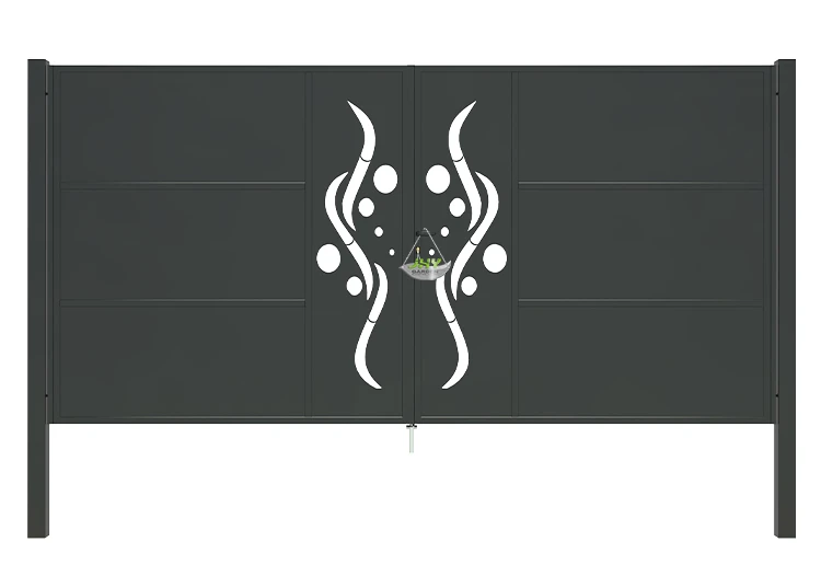 CNC METAL GATE REVERIE WIDTH 400CM & HEIGHT 200CM BLACK SQUARE POST & FRAME