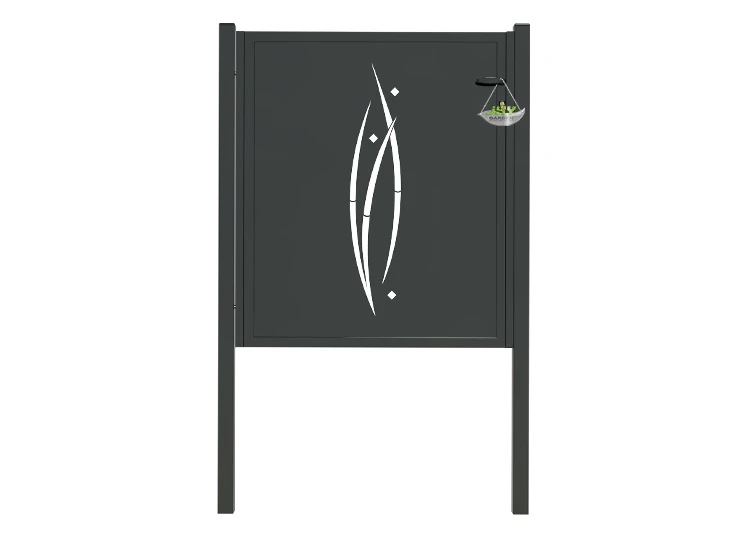 CNC METAL GATES SERENADE WIDTH 100CM & HEIGHT 120CM BLACK SQUARE POST & FRAME