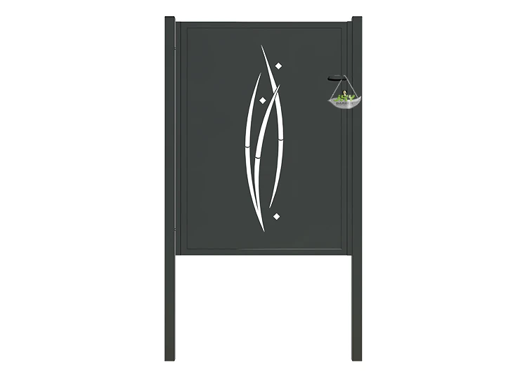 CNC METAL GATES SERENADE 100CM & HEIGHT 140CM BLACK SQUARE POST & FRAME