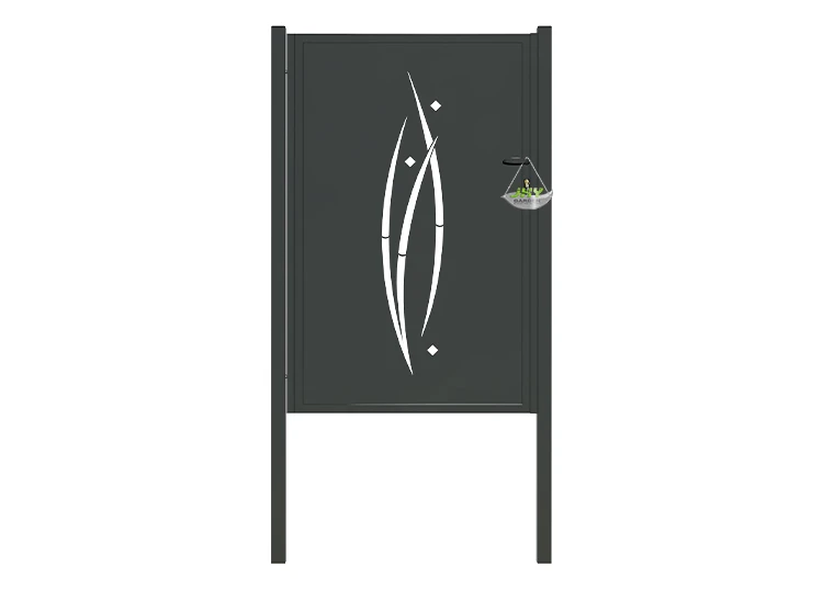 CNC METAL GATES SERENADE WIDTH 100CM & HEIGHT 160CM BLACK SQUARE POST & FRAME