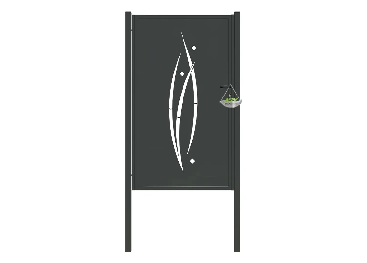 CNC METAL GATES SERENADE WIDTH 100CM & HEIGHT 180CM BLACK SQUARE POST & FRAME