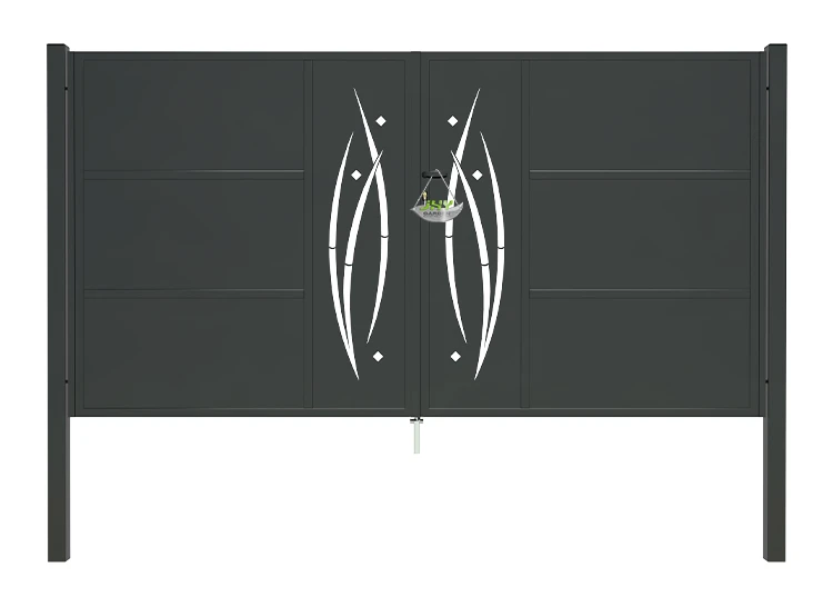 CNC METAL GATES SERENADE WIDTH 300CM & HEIGHT 160CM BLACK SQUARE POST & FRAME