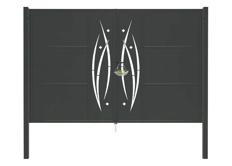 CNC METAL GATES SERENADE WIDTH 300CM & HEIGHT 200CM BLACK SQUARE POST & FRAME