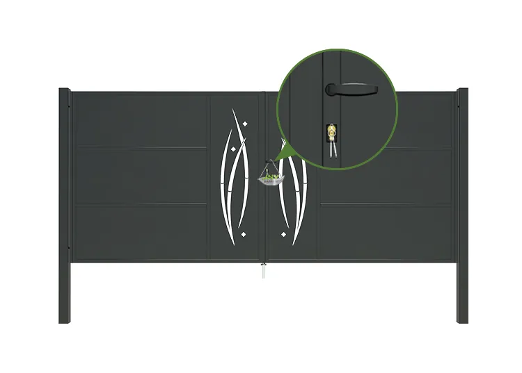 CNC Metal Gates Serenade 4000×1800mm lock insde.webp4