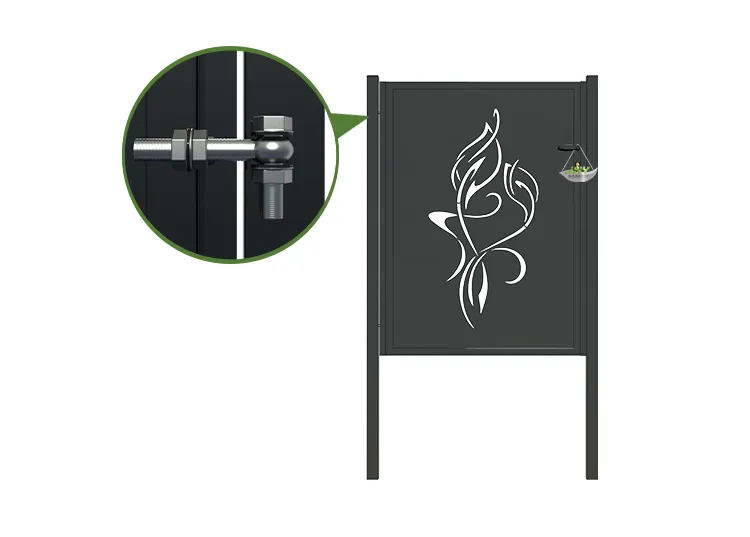 CNC Outdoor Iron Gate Tranquility 1000×1400mm lock.webp3