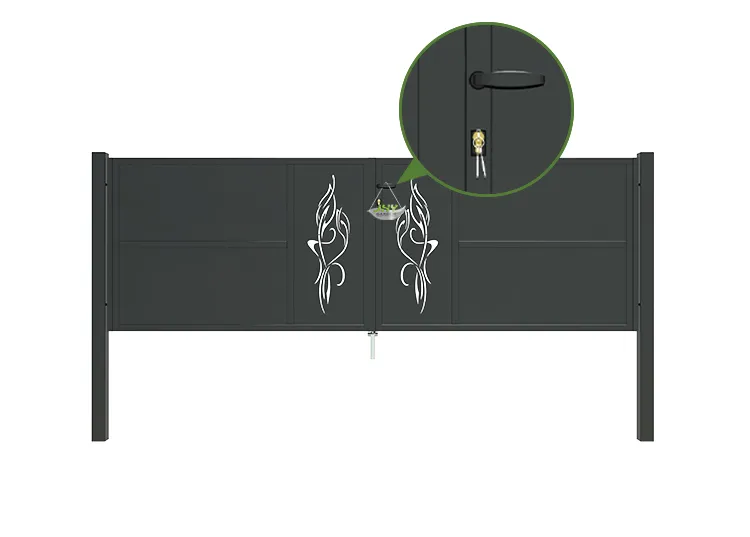 CNC Outdoor Iron Gate Tranquility 3000×1000mm lock inside.webp2