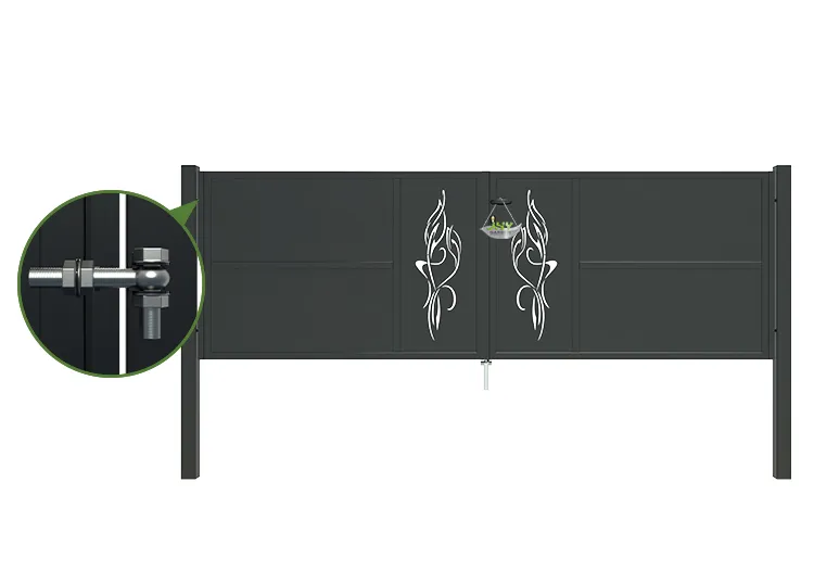 CNC Outdoor Iron Gate Tranquility 3000×1000mm lock inside.webp3