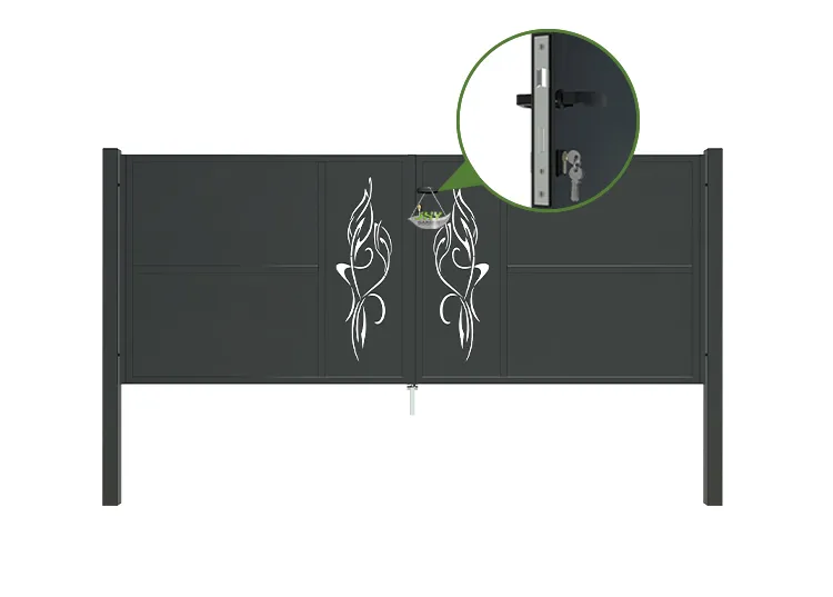 CNC Outdoor Iron Gate Tranquility 3000×1200mm hinge.webp3