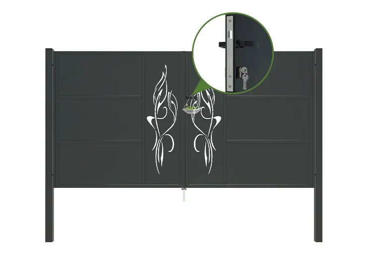 CNC Outdoor Iron Gate Tranquility 3000×1600mm hinge.webp2