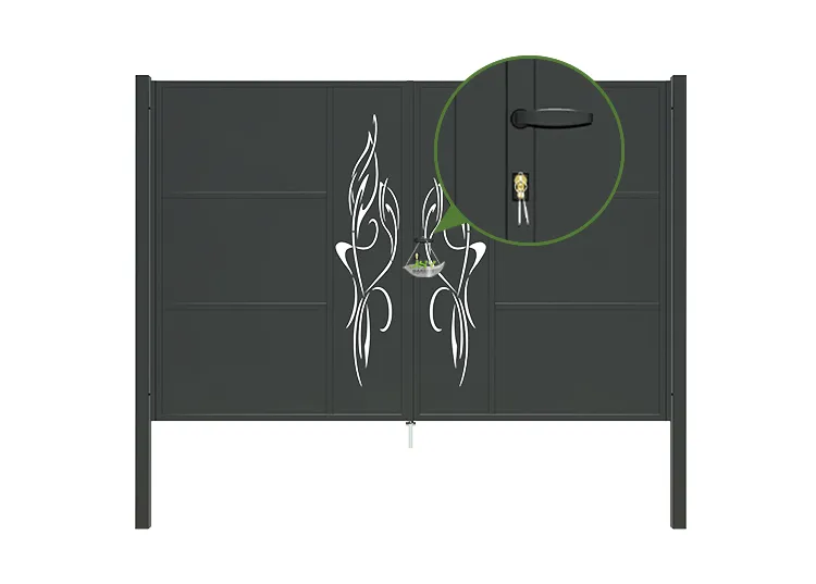 CNC Outdoor Iron Gate Tranquility 3000×2000mm lock inside.webp2