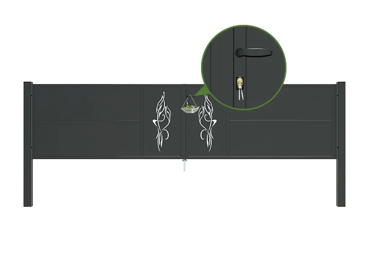 CNC Outdoor Iron Gate Tranquility 4000×1000mm lock inside.webp2