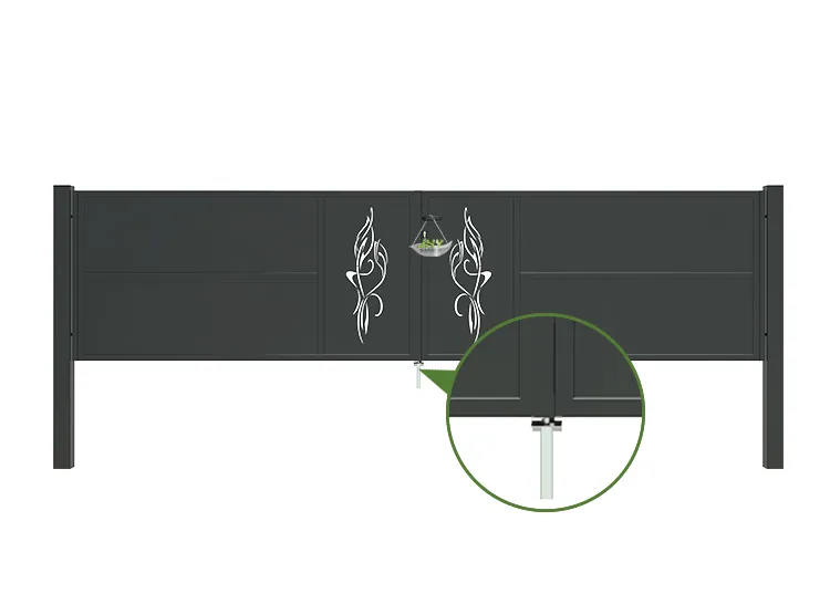 CNC Outdoor Iron Gate Tranquility 4000×1000mm lock inside.webp4