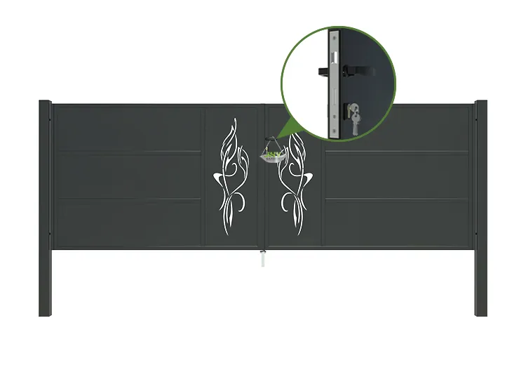 CNC Outdoor Iron Gate Tranquility 4000×1400mm hinge.webp3