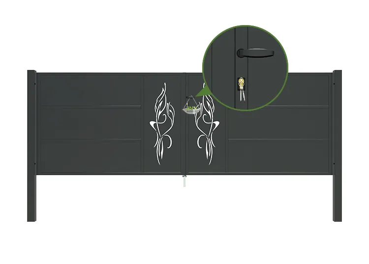 CNC Outdoor Iron Gate Tranquility 4000×1400mm hinge.webp4